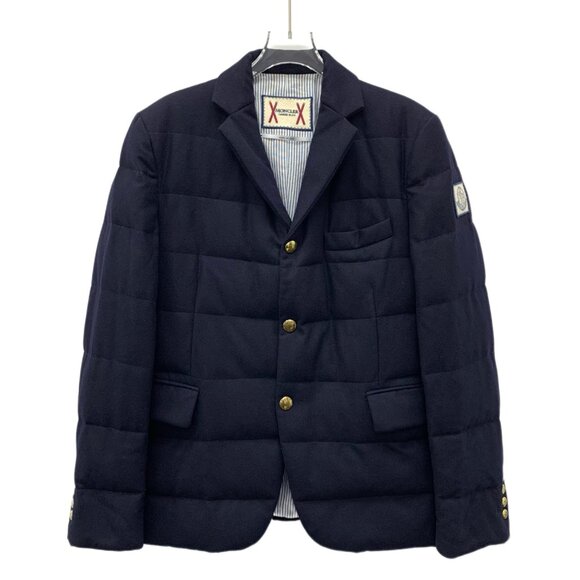 Moncler x Thom Browne Collaboration Deep navy wool down jacket - Picture 1 of 9